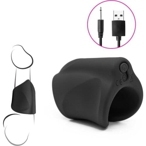 Silicone Vibrating Delay Ejaculation penis ring cock ring adults Sex Products Men Collars Delay Premature Lock Sex Toys For Men