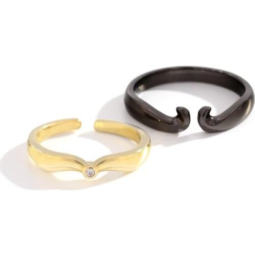 Uloveido original design 925 sterling silver beauty and the beast couple ring Korean mirror simple opening ring SALRG72