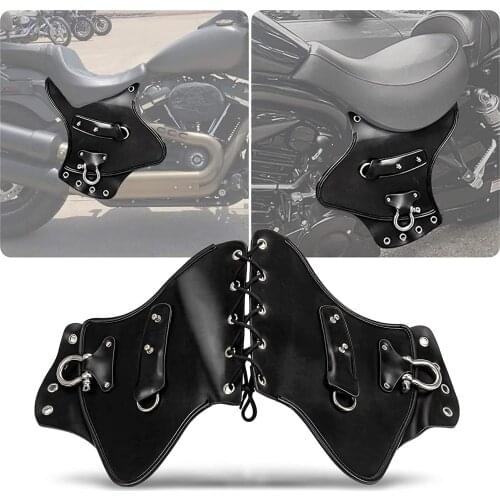 Universal Motorcycle Rider Leather Side Saddle Heat Shield Deflector For Harley Suzuki Kawasaki Honda Indian Yamaha