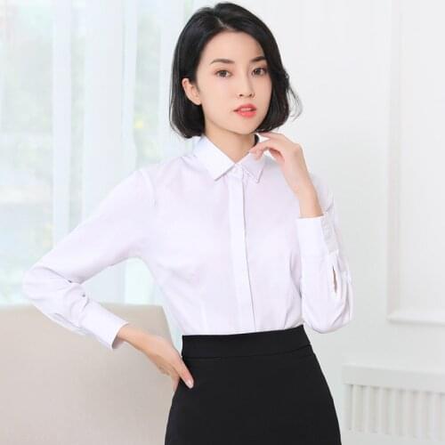 Spring Autumn New Solid Color Womens Shirt Long Sleeve Shirt For Women Slim Fit Professional Formal Wear Ladies Overalls 2020