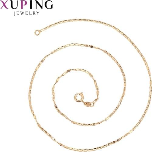 Xuping Fashion Jewelry Elegant Gold-color Plated Chains Necklace Beautiful Christmas Gifts for Women 45431