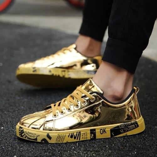 Women Shoes Silver Gold 2021 Fashion High Top Platform Graffiti Women Casual Shoes Winter Lovers Leather Sneakers Shoes Woman