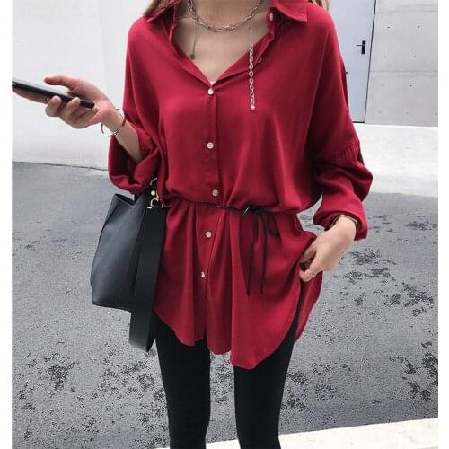 Women Shirts 2019 New Summer Loose Shirt Long Section Long-sleeved Shirt Coat Shirt Women