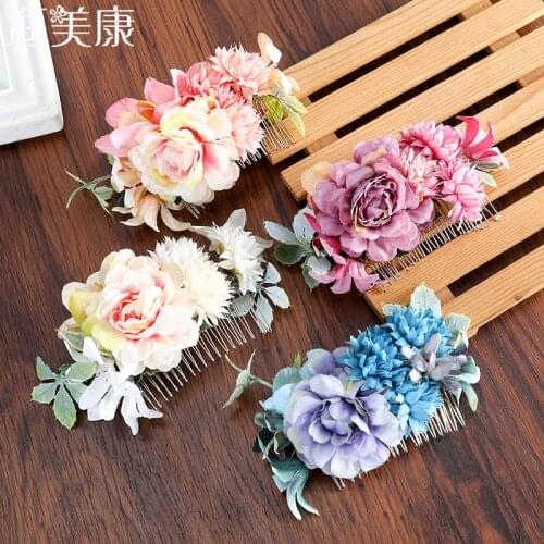 Haimeikang New Woodland Flower Hair Comb Bridal Headwear Handmade Wedding Jewelry Hair Accessories Combs Women Headpiece