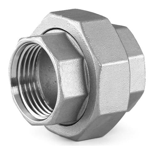 1/4" 3/8" 1/2" 3/4" 1" 1-1/4" 1-1/2" BSP Female Thread 201 Stainless Steel Union Pipe Fitting Connector Adapter Coupler