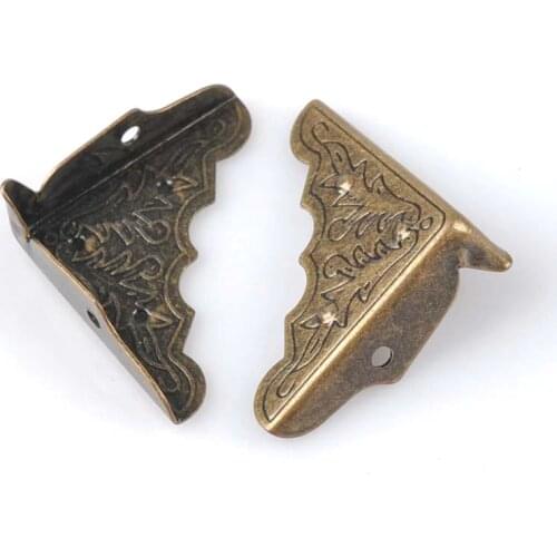 10Pcs Brown Metal Book Corner Trilateral Albums Menus Folders Box Corner Protectors For Decor 32x32x10mm CP1738