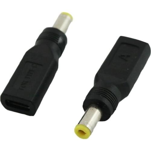 10x USB 3.1 Type C Female Jack to DC 4.8mm x 1.7mm Male Plug Power Charge Adapter Connector Straight Black