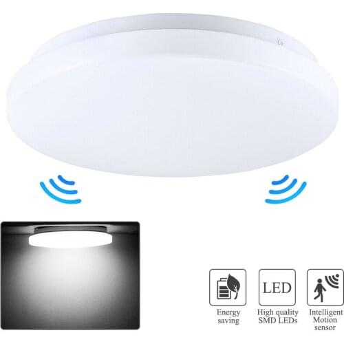 12W Surface Mount LED Ceiling light lamp 26cm PIR Motion Sensor Radar Control Round Ceiling Lamp For Hallways