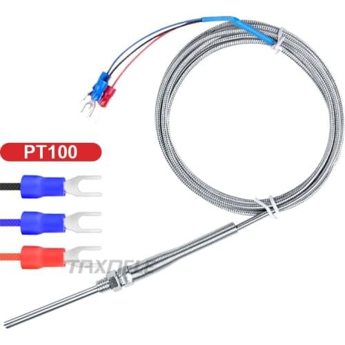 2M Stainless Steel RTD PT100 Temperature Sensor Probe Thermal Thermocouple Tester Detector M8 Thread Industrial Sensor