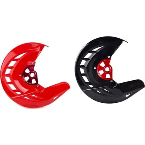 2 Pcs Motocycle Front Brake Disc Guard Protector Cover for Honda CR 125R 250R 2004-2020 CRF250R, Red & Black