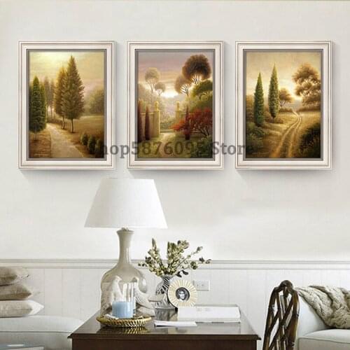 3pcs 5D diamond embroidery autumn trail diamond painting cross stitch mosaic landscape full square round diamond decor TT5724