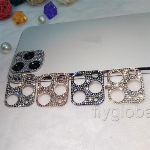 3D Glitter Diamond Bling Rhinestone Camera Lens Protector For iPhone 11 12 Mini Pro Max Camera Protector Screen Cover
