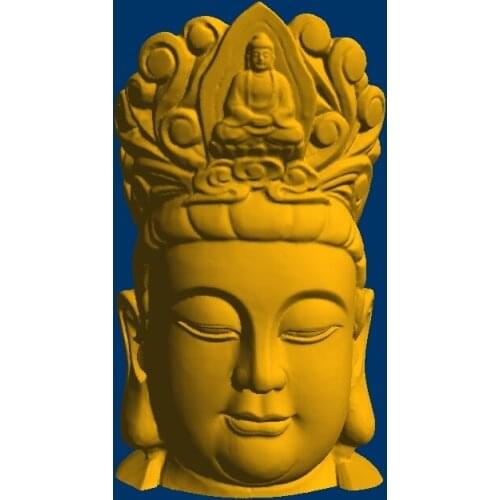3D model relief STL models file format Guanyin head 16