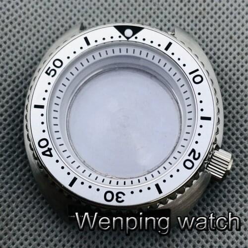 45mm Silver Stainless Steel Sterile Case Sapphire Crystal Fit NH35 NH36 Automatic Movement
