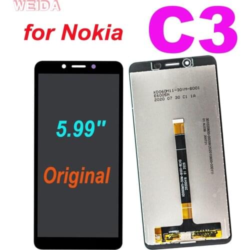 Original 5.99'' LCD for Nokia C3 LCD Display Touch Screen Digitizer Glass Panel Assembly Replacement Parts for Nokia C3 Display