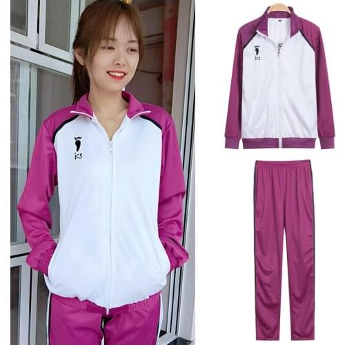 Anime Haikyuu Shiratorizawa Academy Volleyball Club Ushijima Wakatoshi Cosplay Costume School Uniforms Sprotswear Jacket + Pants