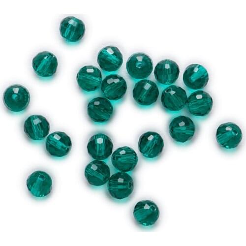 50 Piece Peacock Green Crystal Glass 96 Cut Faceted Spacer Beads Jewelry Making For Handmade Bracelet Necklaces DIY 6-10mm