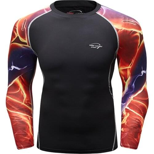 New Design Rash Guard Guangzhou-vanguard Men Long Sleeve Gym Shirt