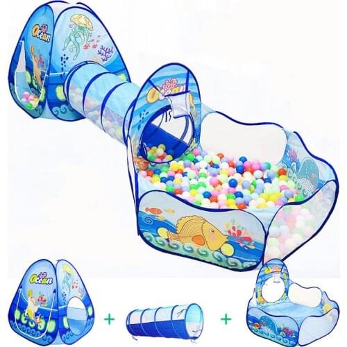 3 In 1 Children Ball Pit Baby Ballon Playpen Portable Kids Tent Ball Pool with Crawling Tunnel Kid Basketball Pool Ballenbak