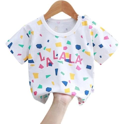 New 2021 Cotton Children Kids T-shirt for Boys A Boy T Shirt Girls Tops Cartoon Baby Clothes Tee Short Sleeve Childs Shirts