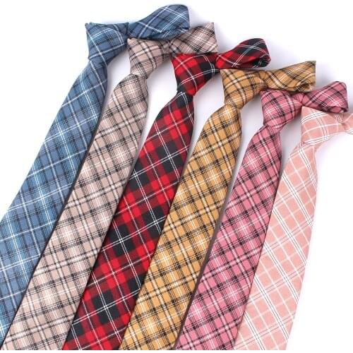 Red Plaid Ties For Men Skinny Men Neck Tie For Wedding Business Casual Check Neckties Classic Suits Slim Neck Ties Gravatas