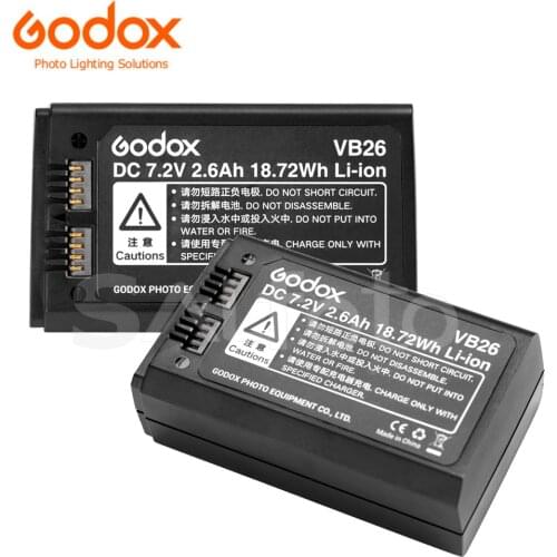 Godox Original V1 Flash Rechargeable Lithium Battery VB26 2600mAh for Round Head Speedlight V1C V1N V1S V1O V1F Speedlite