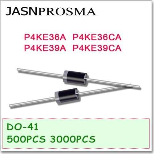 JASNPROSMA DO-41 P4KE36 P4KE36A P4KE36CA P4KE39 P4KE39A P4KE39CA 500PCS 3000PCS UNI BI DIP High quality DO41 P4KE