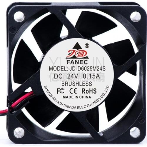 JIAFENG JD-D6025M24S Server Cooling Fan DC 24V 0.15A 60x60x25mm 2-wire