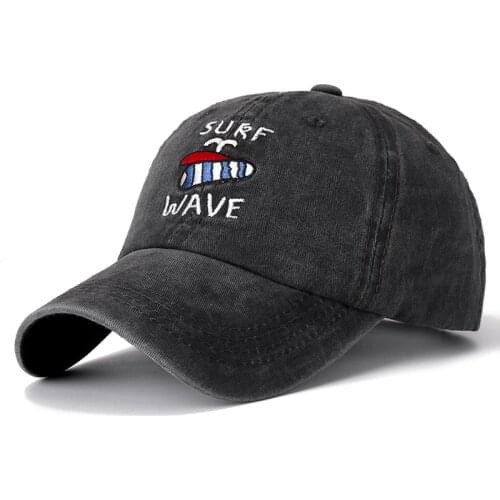 High Quality Washed Cotton SURF WAVE Baseball Cap Snapback Hat For Men Women Gorras Casual Casquette Embroidery Outdoor Dad Hat