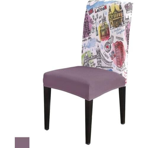 London Places Of Interest Painting Chair Cover Spandex Elastic Chair Cover Hotel Wedding Supplies Dining Chair Cover Stretch