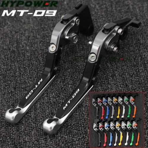 With Logo(MT-09) CNC New Adjustable Folding Motorcycle Brake Clutch Levers For Yamaha FZ-09/MT-09/SR (Not FJ-09) 2014 2015 2016