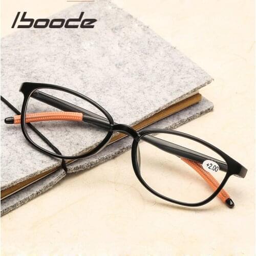 Iboode New Ultralight Reading Glasses Women Men TR90 Flexible Clear Lens Presbyopic Eyeglasses +1.0 to 4.0 Elders Reader Eyewear