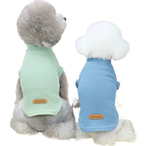 Pet Dog Clothes, New Breathable T-shirts for Spring and Summer, Small Medium-sized Teddy Dogs, Thin Small Leather Label T-shirts