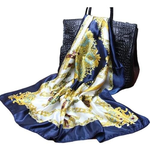 Cheap Square Lmitated Tippet Silk Scarf ,90x90cm Women Satin Pashmina,Fashion Polyester Ladies Shawls And Scarves FJ001