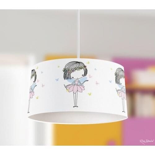 The Butterfly with the Fairy Boy Printing Patterned Kids Baby Room Bedroom Light Pendant Lamp Chandelier