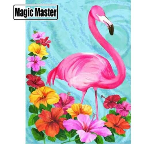Full Round Drill 5D DIY Diamond Painting "Animal flamingo" 3D Embroidery Cross Stitch 5D Home Decor Gift