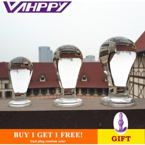 3Pcs Glass anal plug dildo huge butt plug fake big penis extender adult masturbator sex toy for women men gay Dildo realistic
