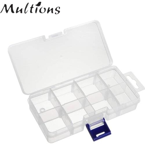 8 Grids Adjustable Plastic Storage Box Jewelry Beads Small Accessories Container Organizer Box for Nail Art Crafts