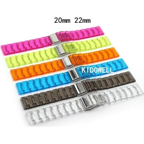 20mm 22mm Fashion Transparent Colors Strap for Samsung Galaxy Watch 3/46mm Band 45mm Bracelet Belt for huawei watch gt 2/2e
