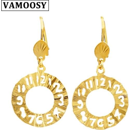Roman numerals Statement Earrings 2018 Fashion Metal Earrings For Women 24K Gold Jewelry Simple Vintage Drop Dangle Earrings