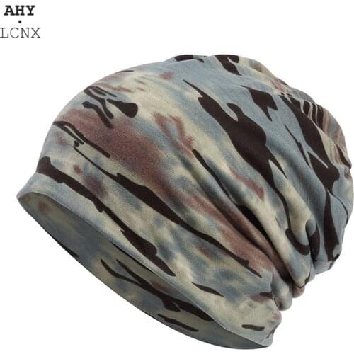 Camouflage Men Women Hat Beanies For Autumn Winter Beanie Cotton Elastic Warm Womens Bonnet Hip Hop Baggy Cap Male Female Thin