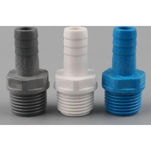 5Pcs 3/4'' Male Thread To 16Mm Hose Connector Quick Connector PVC Straight Connector Plastic Pagoda Joint for Garden Irrigation