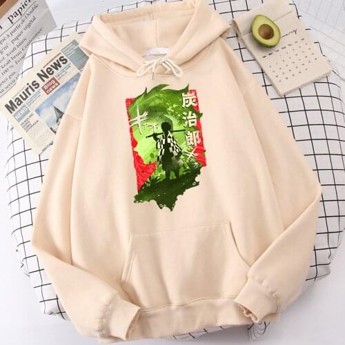 Demon Slayer Tanjirou Cartoon Hoodie Loose Casual Streetwear Men 2021 Autumn Cool Hoodies Mens Japan Anime Sport Pullover