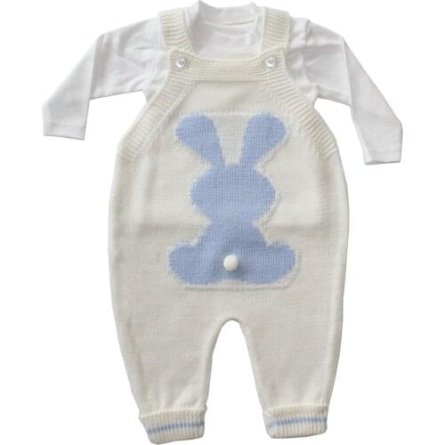 Tavşanlı Badili Knitwear Male Salopet Jumpsuit-Blue