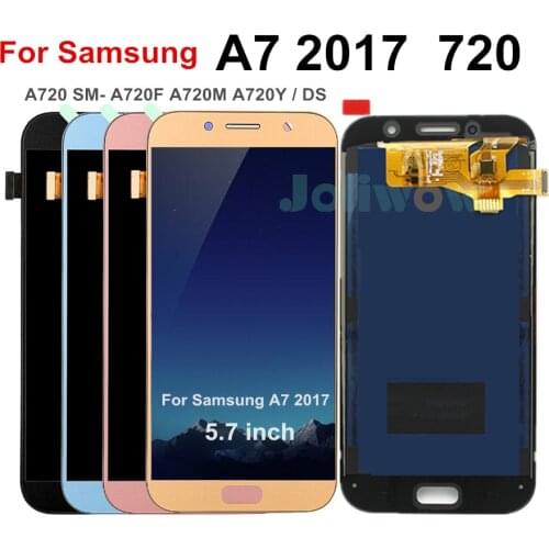 A720 LCD For Samsung A7 2017 A720F A720M SM-A720F A720Y / DS LCD Display Touch Screen Digitizer Assembly Adjustable Brightness