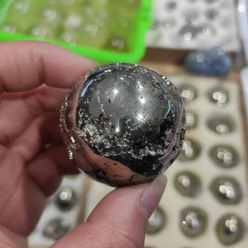 1pcs Pyrite Balls Shape Natural Stones Pyrite Raw And Mineral Decoration Energy Crystals Specimen Decor