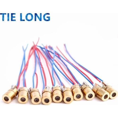 10PCS 5V 650nm 5mW Adjustable Laser Dot Diode Module Red Sight Copper Head Mini Laser Pointer