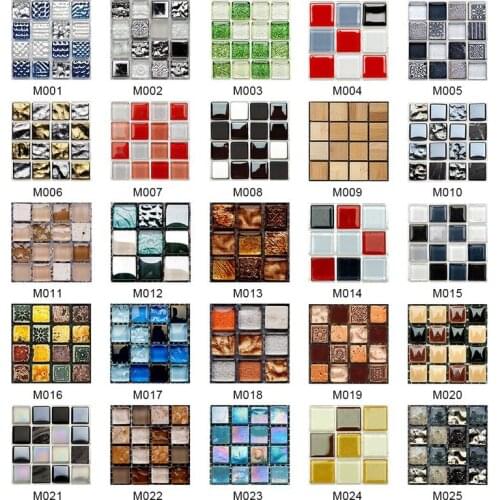 10pcs Mosaic Tiles Wall Sticker 2D Printed Transfers Covers for Kitchen Cupboard Waterproof Wall Decal Home Decor Wallpaper