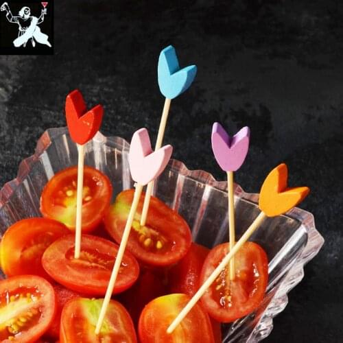 12cm 100 Pieces Colorful Cocktail Drink Stirring Sticks Food Dessert Picks Fruit Fork Bento Accessory Bar Tool