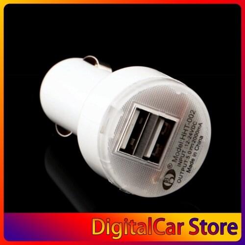 2018 Automobiles High Quality Dual 2 Port USB Car Power Charger Adapter for iPhone6/6PLUS 5S For iPod Camera blue light hot sale